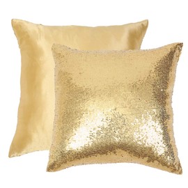 Eternal Beauty Set of 2 Sequin Decorative Pillow Cover Gold Throw Pillow Covers for Couch Throw Pillows 20 X 20 Inches