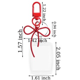 8Pcs Colorful Bow Photo Keychain Picture Holder Acrylic Photo Frame Keychain Bulk Clear Keychains for Pictures Key Chain Picture Holders Cute Photocard Holder Blank Keychains with Keyrings Card Cover