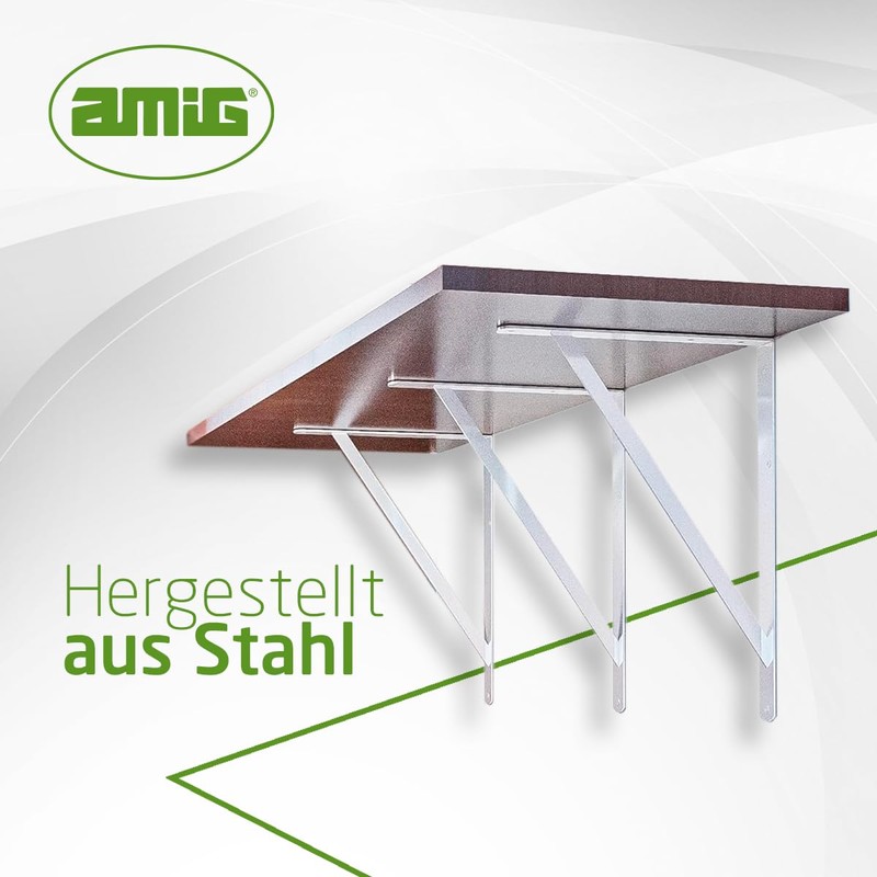 Amig - Shelf Bracket Stainless Steel | Metal Bracket for