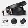 LEACOOLKEY Men's leather belt with slide Automatic leather belt ratchet