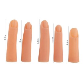 Pokinge 5 Dedos de Silicona para Práctica de Uñas, Dedos Postizos Suaves Y Realistas para Manicura, Ideales para Practicar El Arte de Las Uñas.