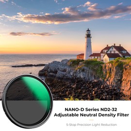 K&F Concept 49mm Variable ND2-32 Filters, 24-Layer Coating ND2 to ND32 Filter Adjustable Neutral Density (Nano-D Series)