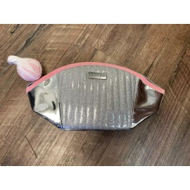 Benefit x2 Benefit 2019 Roller Lash Dome Makeup Pouch Bag Silver/Pink