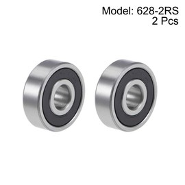 sourcing map 628-2RS Deep Groove Ball Bearings 8mm x 24mm x 8mm Double Sealed Chrome Steel P6(ABEC3) 2pcs