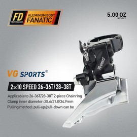 VG SPORTS 2x10 Speed Front Derailleurs Compatible with top or Bottom Routing for Road Bike MTB BMX with Adjust Clamp