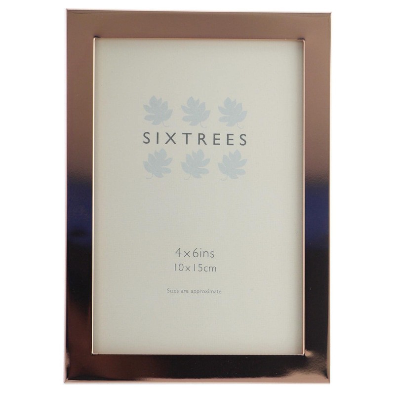 Sixtrees 2-121-46 Wide Square Edge Copper 6x4 inch photoframe. Complete