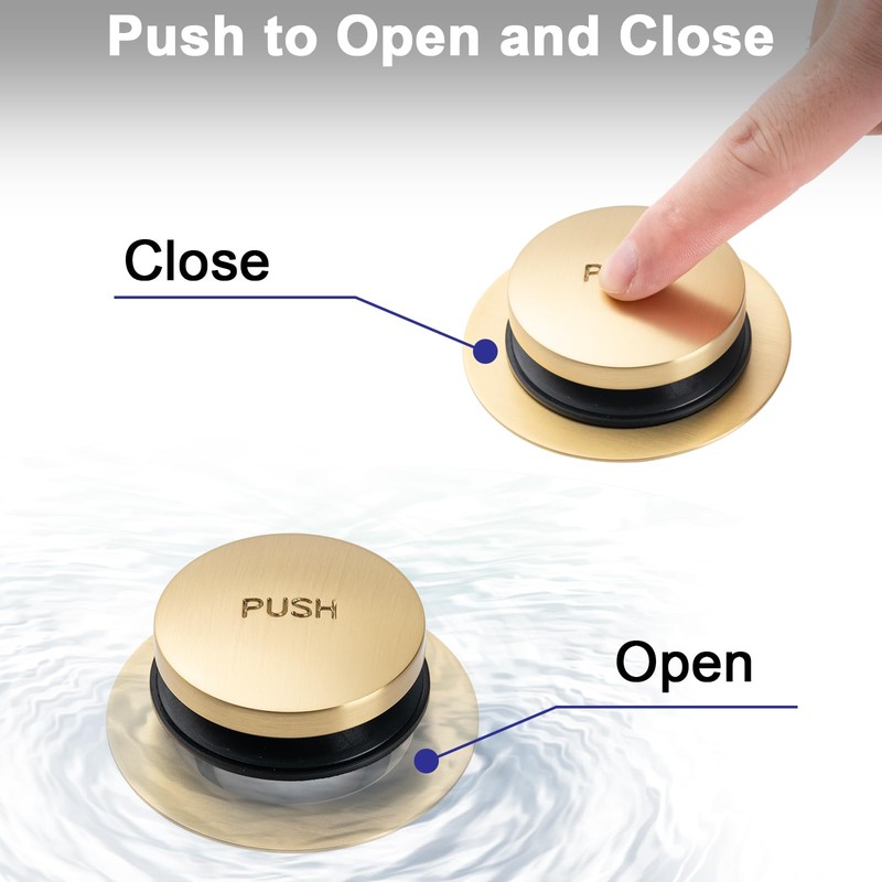 BOOMIBOO Bathtub Drain Tip-Toe Trim Set with Two-Hole Overflow Faceplate,