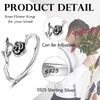 CANDYFANCY S925 Sterling Silver Rose Flower Ring for Women Adustable