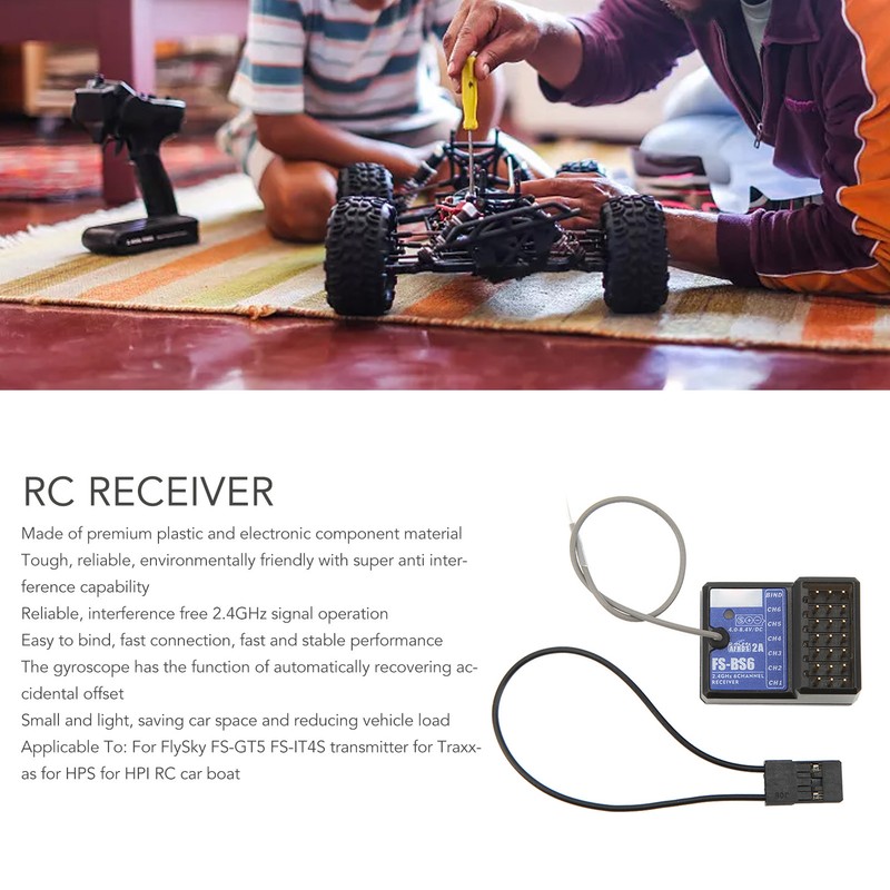 RC Receiver 2.4GHz AFHDS2A 6CH With Gyroscope Function RC Transmitter