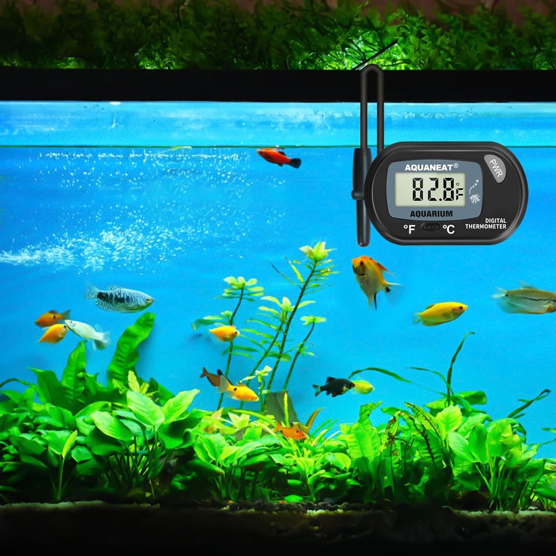 AQUANEAT Aquarium Thermometer, Fish Tank Thermometer, Digital Temperature Test, with