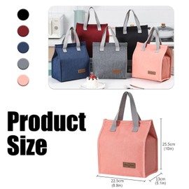 hzkais Reusable Cooler Bag, Insulated Picnic Lunch Bag, Lunch Bag Tote, Portable Cool Bags for Work Outdoor School Travel, Insulated Lunch Box Soft Cooler Cooling Tote for Adult Men Women（Pink）