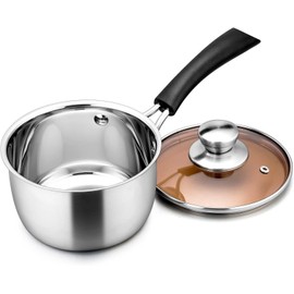 LIANYU 2 Quart Stainless Steel Cooking Pot With Lid Nonstick Healthy Durable Design