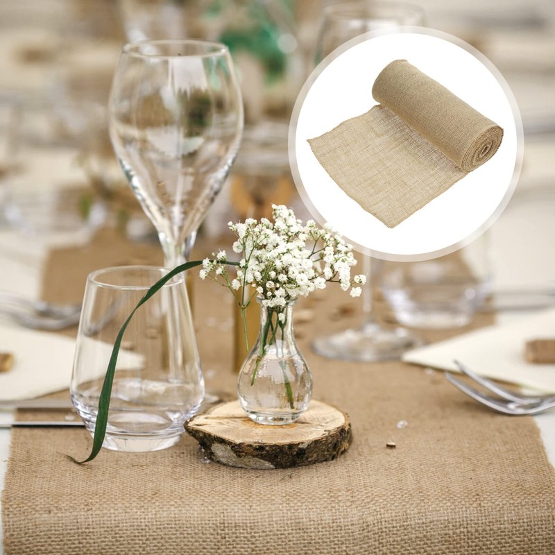 iplusmile Burlap Table Runner Roll Natural Hessian Fabric 30cm x