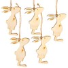 Logbuch-Verlag 5 Easter Bunnies Made of Wood, Natural, 8.5 cm