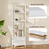 Furnulem 5-Tier Corner Shelf, Narrow Bookshelf with 2 Storage Drawers,
