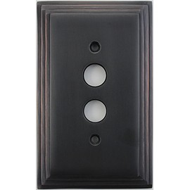 Deco Step Style Oil Rubbed Bronze 1 Gang Push Button Light Switch Wall Plate