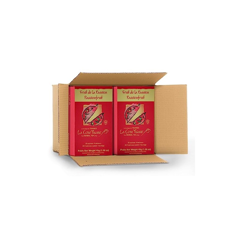 La Courtisane Passionfruit Herbal Tea, Kosher, Gluten-Free, 6 Packs of