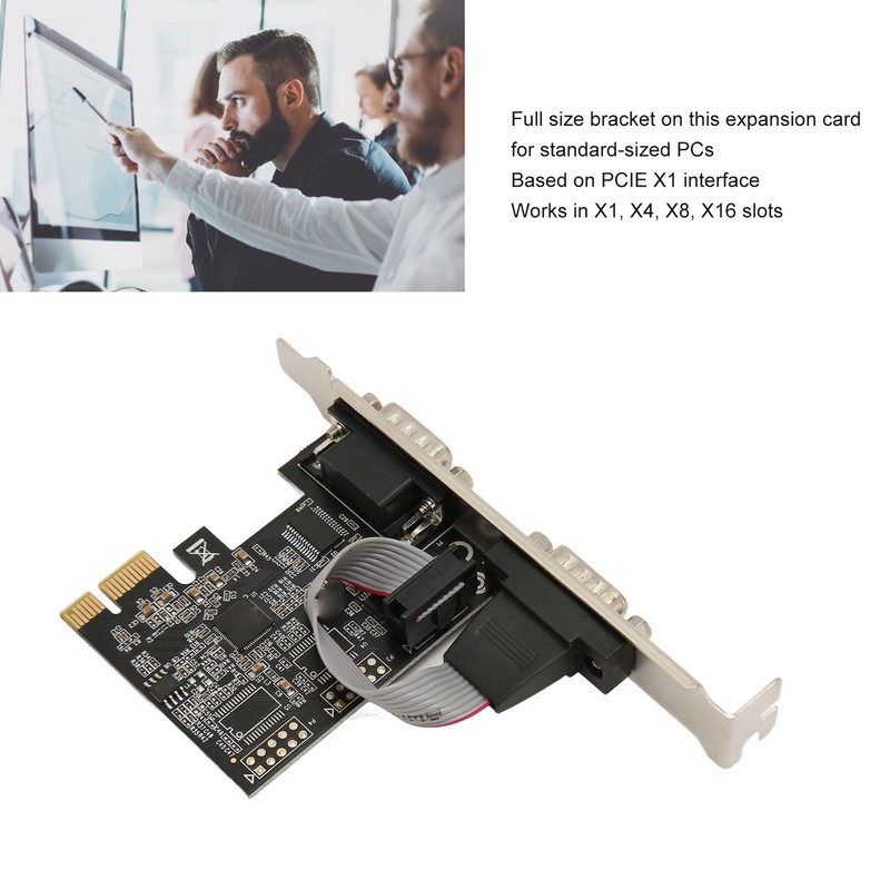 2 Port PCI Express RS232 DB9 Serial Port Card PCIe