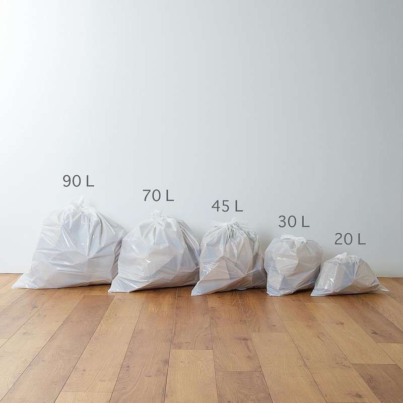 Nihon Giken Kogyo Semi-Transparent White Garbage Bags, Thick Type, 45L,