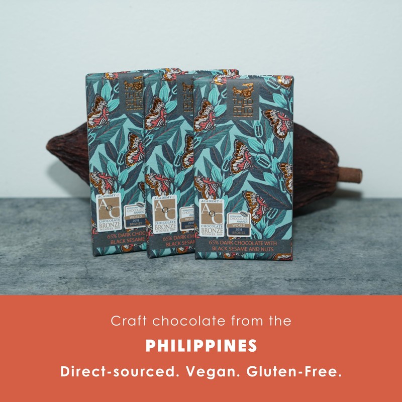 Theo & Philo Black Sesame 65% Dark Chocolate 3 Pack