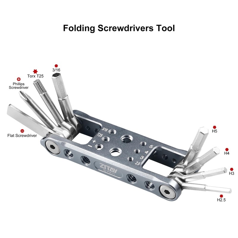 ZITAY Folding Tool Set Includes Screwdrivers and Hex Key Wrenches