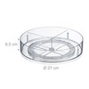 Relaxdays Turntable, Diameter 27 cm, 4 Compartments, Plastic Rotating Plate