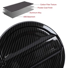 JeCar Cubierta de aluminio para puerta de llenado de combustible, accesorios exteriores compatibles con Jeep Wrangler 2018-2023 JL JLU, textura de fibra de carbono