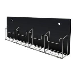 Marketing Holders Hanging Business Card Holder with Hardware for 2" x 3.5" Vertical Contact or Appointment Cards Clear and Black Acrylic 4 Pocket Rack for Schools and Corporate Meeting Rooms