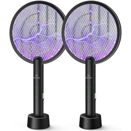 PALONE 2-in-1 Electric Bug Zapper Set - 4000V Swatter & Mosquito Lamp, 2 Pack