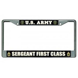 U.S. Army Sergeant First Class License Plate Frame Free Screw Caps with This Frame