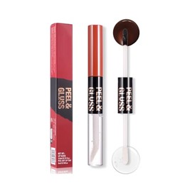 Labial Tipo Tinta Peel-Off Mate Doble Cabezal con Brillo, 07 | Doble Cabezal Funciona, Acabado Mate,Brillo Transparente Reparador, Waterproof, Hidratante, Larga Duración, Fácil de Aplicar