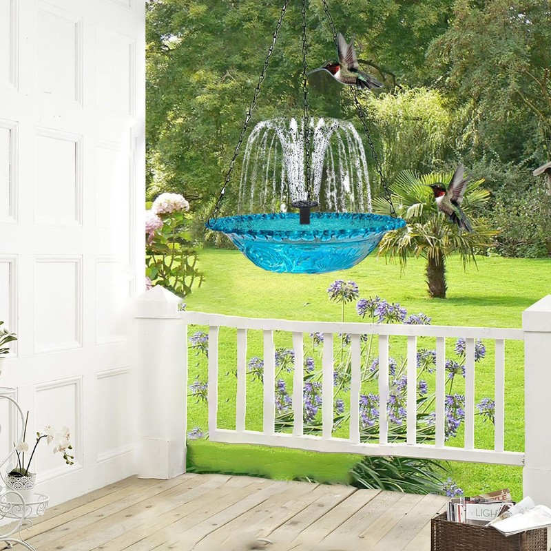 Bird Baths for Outdoors | Solar Bird Fountain,Hangable Drinking Feeder