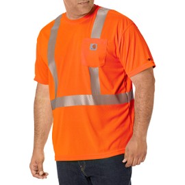 Carhartt Men's High Visibility Force Short Sleeve Class 2 Tee,Brite Orange,X-Large