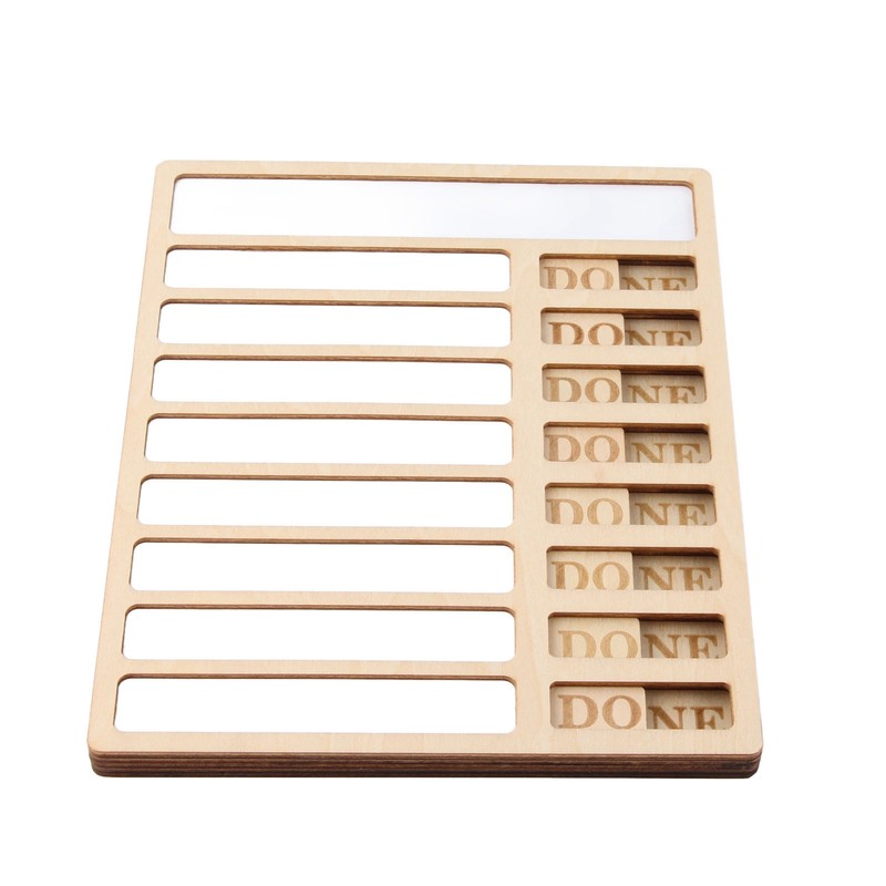 Wooden Task Glossy Sheet Repeatable Writing Portable Daily Chore Planning