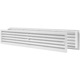 Vent Systems 17.7" x 3.5" Inches White Door Grille - Two Sided Door Louvers - Ventilation Air Register - Indoor Vent Grates - Bathroom, Cabinet, Garage Through The Door Vent Cover