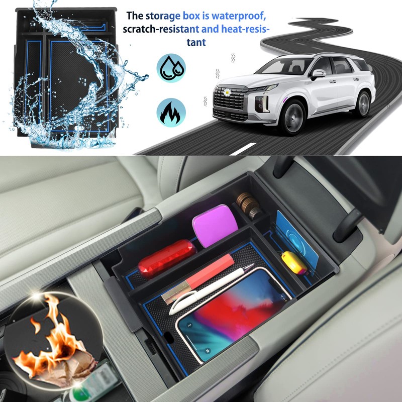SHAOHAO For 2024 2025 Hyundai Palisade Center Console Organizer Tray