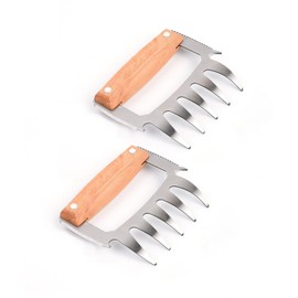 2 Pieces 5 in 1 Stainless Steel Meat Separators, Stainless Steel Meat Claws, BBQ Accessories, Suitable for Plucking Hair, Fixing Meat, Opening Bottles