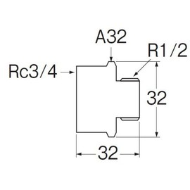 SANEI [Bushing] T241-20X13 Nominal 20 Male Thread, Nominal 13 Female Thread