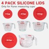 4 Pack Silicone Replacement Lids, Respectively Fits Pyrex 1-Cup, 2-Cup,