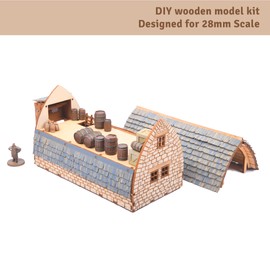 The Warehouse (Medieval Barn) - DIY Construction Kit for Teenagers and Adults, Perfect for Family Activities, Realistic Model