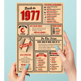 47th Birthday Card - Back in 1977 In This Year Card, Greeting Card for Men and Women, Birthday Cards for Women, Birthday Cards for Men, 47th Anniversary Card