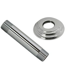 Westbrass 1/2" IPS x 4" Ceiling Mounted Shower Arm with Flange, Polished Nickel, D3604A-05