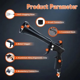 Air Blow Blaster Car Interior Cleaning Gun, High Pressure Car Detailing Cleaning Tool With Auto Detailing Dusting Brush, Quickly Blasts Dirt & Dust From Surface Works Tool Set, Pressure Washer, Tools And Gadgets For Him, Must Have Diytools, Giftsforhim