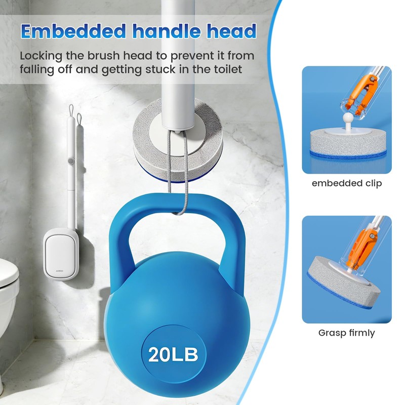 2 Pack Disposable Toilet Brush with 48 Refills, Toilet Bowl