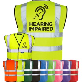 Corporate Togs Hearing Impaired Vest - Hi-Vis Safety Waistcoat, Emergency Printed Vest, EN IS0 20471 Class 2 Compliant | Safety Accessory
