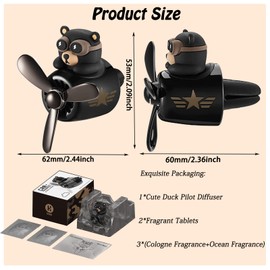 Car Air Fresheners Cartoon Cute Style Pilot Automotive Air Outlet Fan Creative Car Solid Perfume Decoration (Panda.)