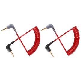 GINTOOYUN 2PCS 3.5mm TRS to TRRS Adapter Micphone Cable SC7 Cord Coiled Audio Wire Micphone Lead for Rode SC7, VideoMic, VideoMicro Go, Boya, Other External Mic - TRRS Cable Smartphone and Tablets