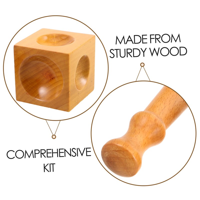 TEHAUX Wood Punch Kit Jewelry Making Tool Wooden Doming Dapping