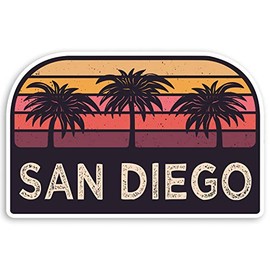 2 x 10cm Rustic San Diego America Vinyl Stickers - USA Luggage Sticker #34318 (10cm Wide)