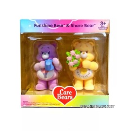carebears Care Bears Flocked Figures Pack Of 2 Funshine Bear and Share Bear Collectible